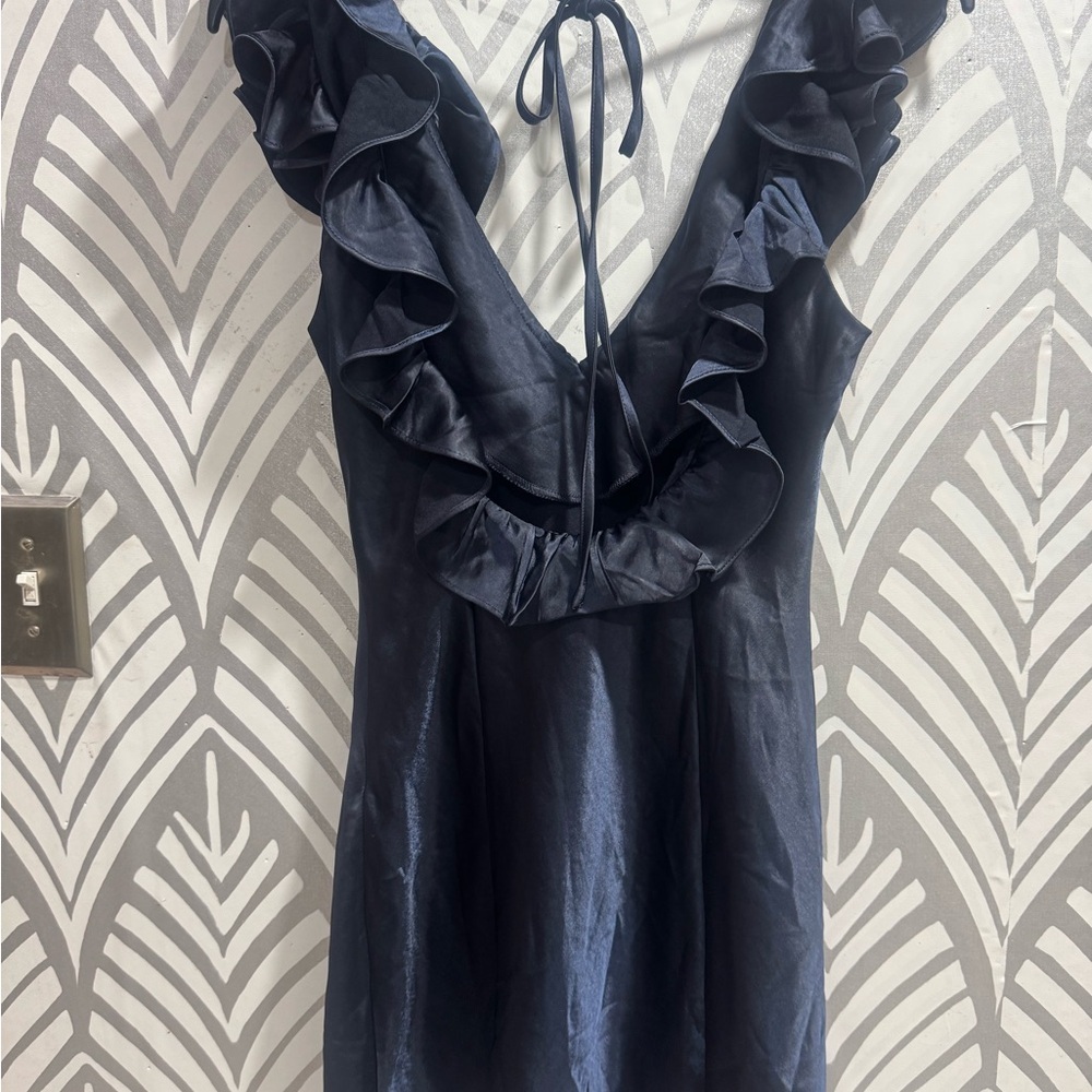 Princess Polly Navy Ruffle Mini Dress - Picture 6 of 6